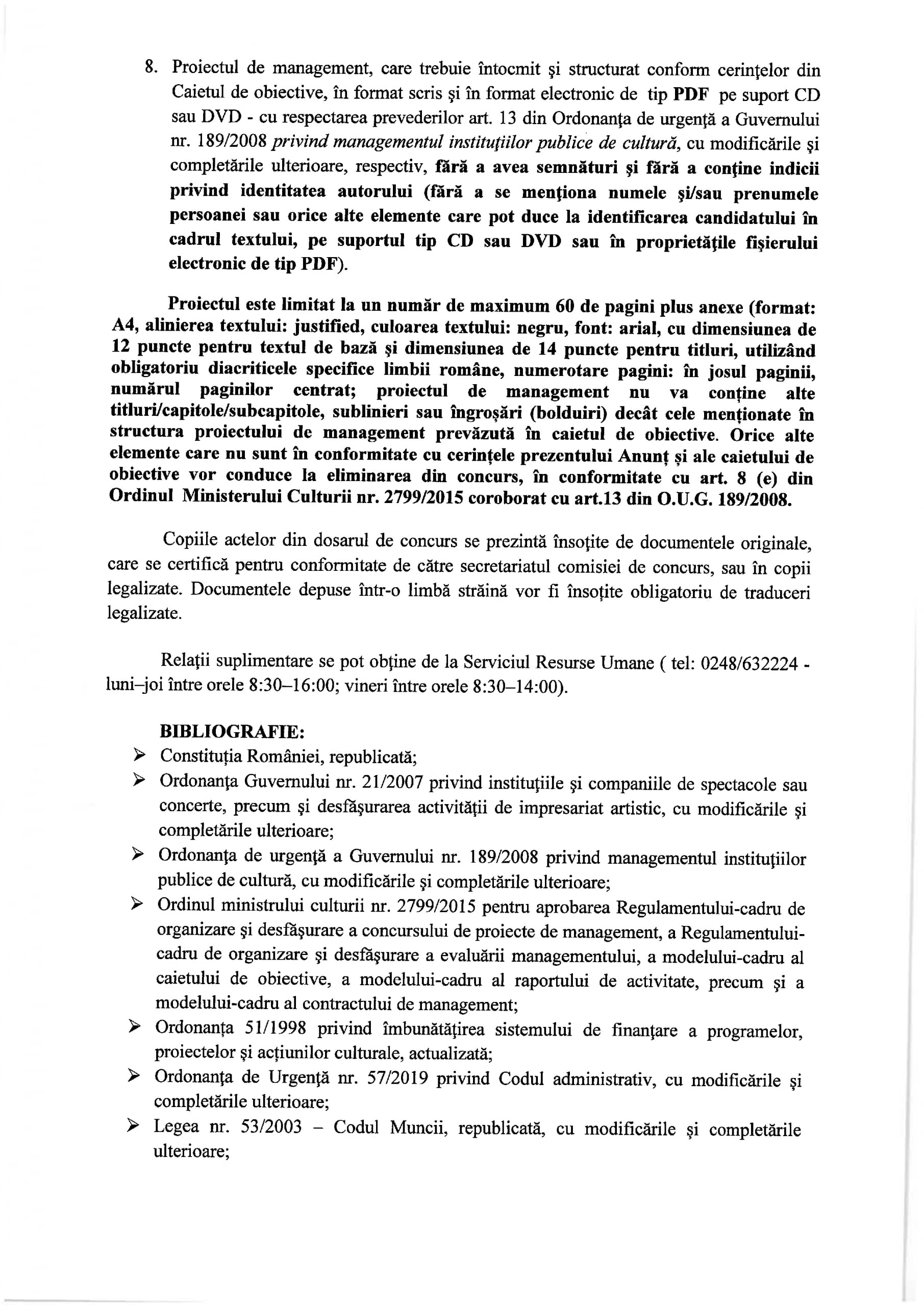 Concurs la Teatrul Davila! Se caută director! 3 Anun concurs 3 scaled 1