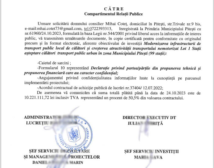 De ce costă o stație de autobuz din Pitești 41.000 euro? Răspunsul primăriei: E SECRET! (EPISODUL I) 1 conf