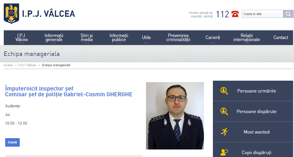 Poliția Argeș a rămas fără șef! Comisarul șef Gabriel Gherghe a fost detașat! 1 gherghe ipj valcea