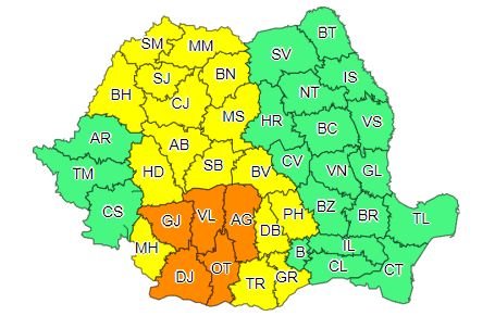 Argeș: Cod portocaliu de furtuni și vijelii! Avertizare meteo! 2 h3