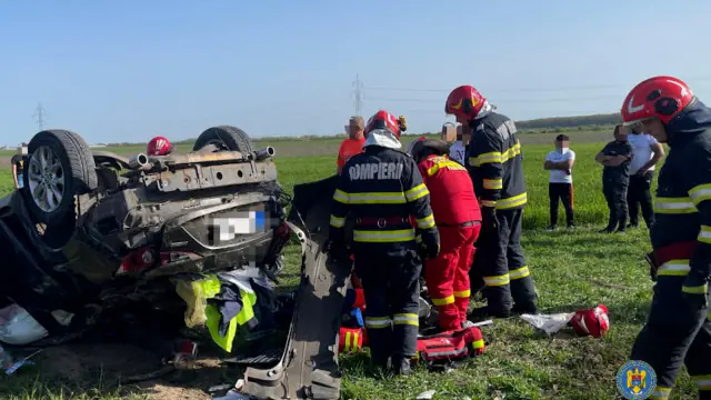 accident masina rasturnata