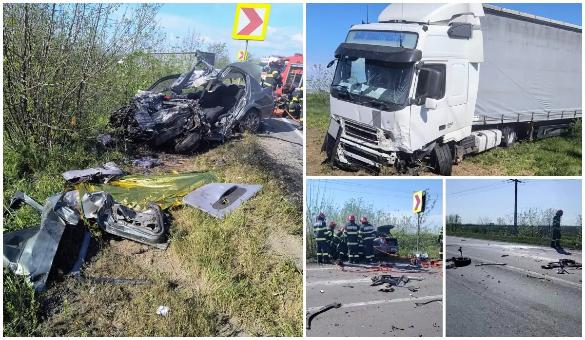 accident tir masina