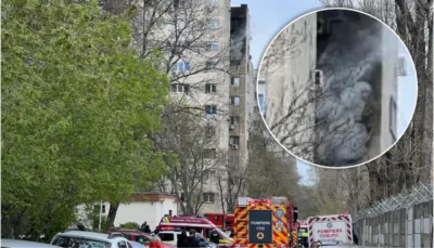 Panică într-un bloc! Oamenii au ieșit imediat din case! Incendiu puternic la subsolul blocului!