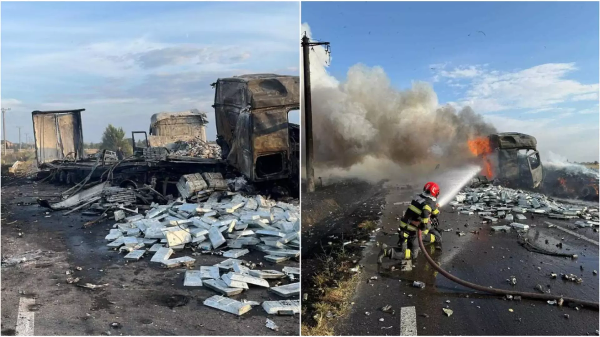 accident tir flacari
