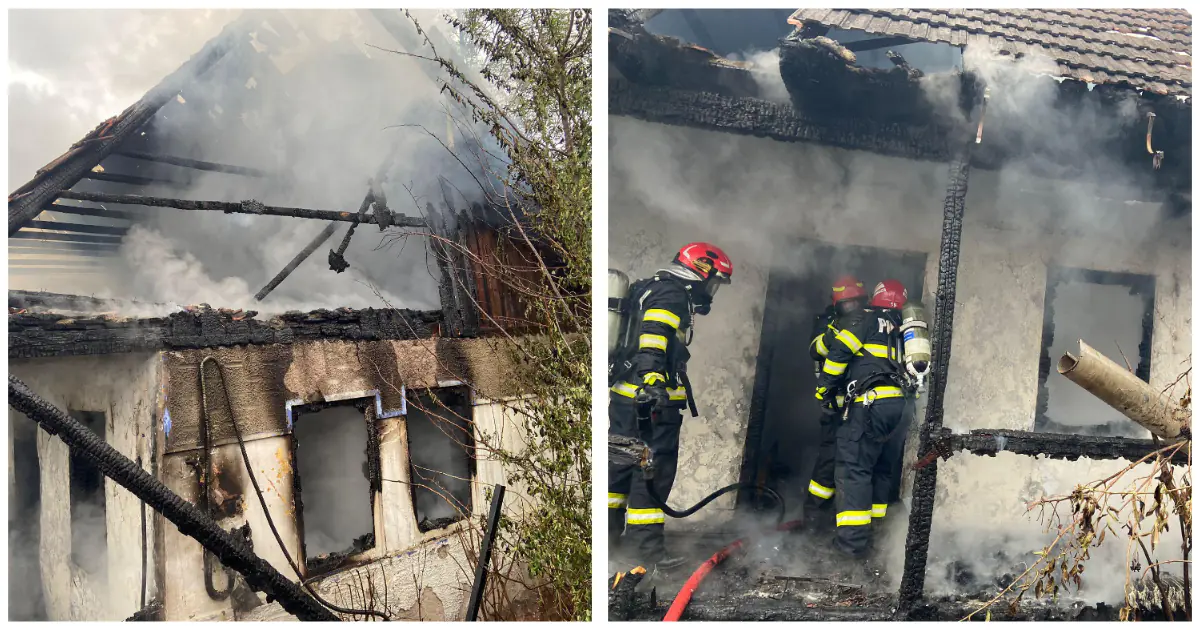 incendiu casa pompieri