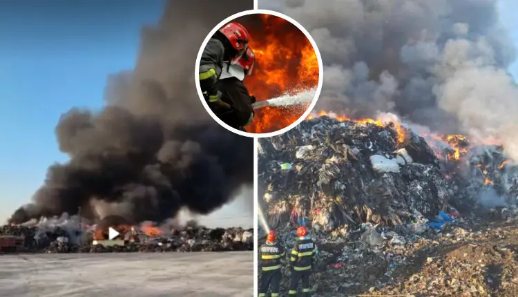 incendiu depozit deseuri