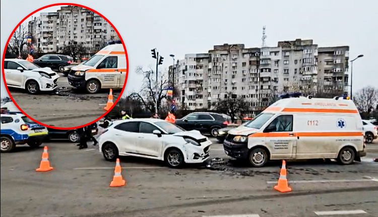 CUMPLIT! Ambulanță în misiune spulberată de o șoferiță! S-a intervenit de urgență!