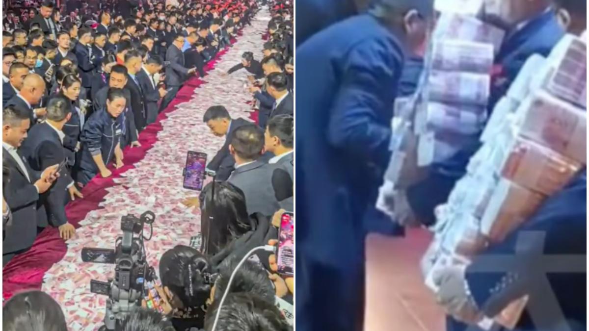 seful unei companii din china si a premiat angajatii cu 26 de milioane de dolari imagini virale cu oamenii carand teancurile de bani 1049212