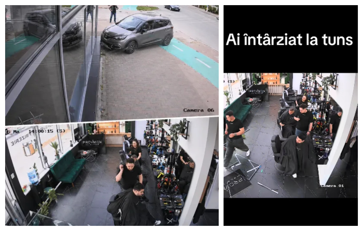 Prăpăd într-o frizerie! O mașină a intrat prin vitrină peste clienți! Scene de necrezut în plină stradă