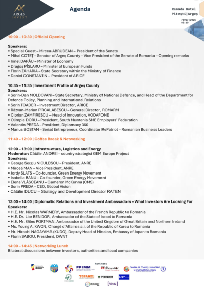 Agenda Arges Invest 7 mai 2026 2