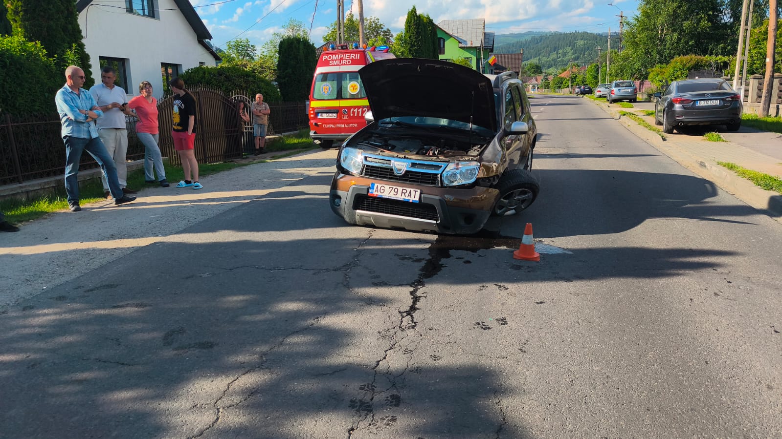Impact frontal devastator în Lerești! O persoană a ajuns de urgență la spital!
