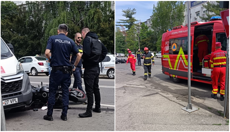ACUM! Accident ÎNFIORĂTOR în Găvana: Un motociclist PROIECTAT într-o dubă! Victime transportate de urgență la spital! VIDEO!