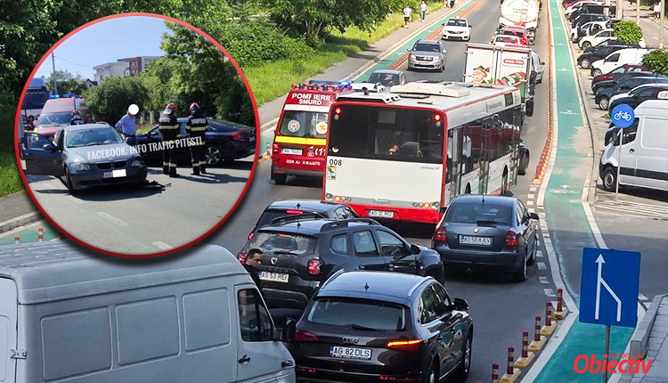 Acum! ACCIDENT grav lângă PITEȘTI ARENA! Trafic BLOCAT!