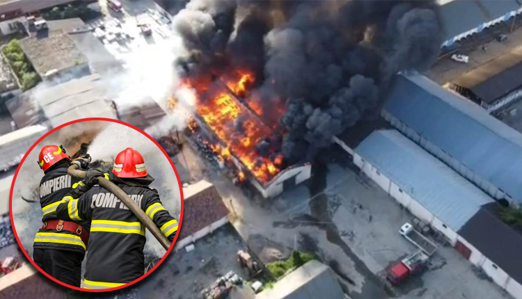 DEZASTRU! PARC AUTO și un GRAJD mistuite de flăcări! INCENDIU VIOLENT!