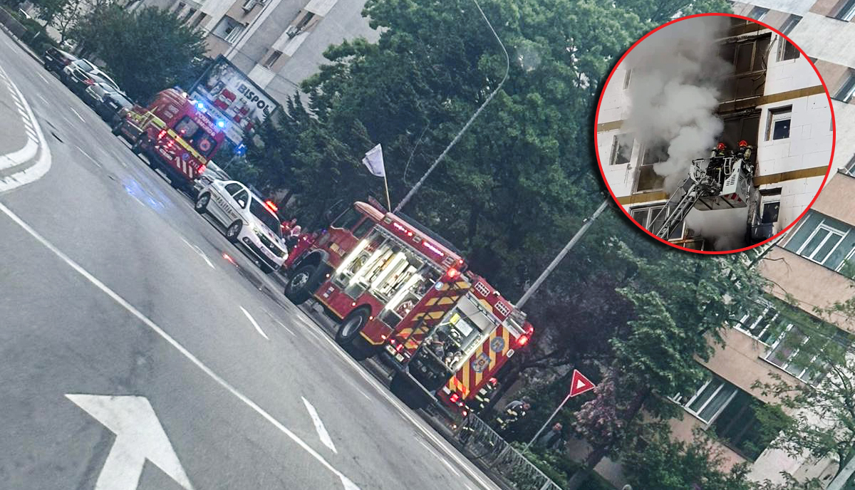 Panică în Pitești! Incendiu într-un apartament din Nord! Opt persoane și o pisică evacuați de urgență!