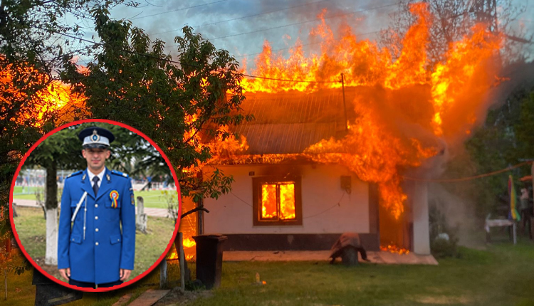 A intrat în flăcări fără să stea pe gânduri! Gestul eroic al unui jandarm din Argeș!