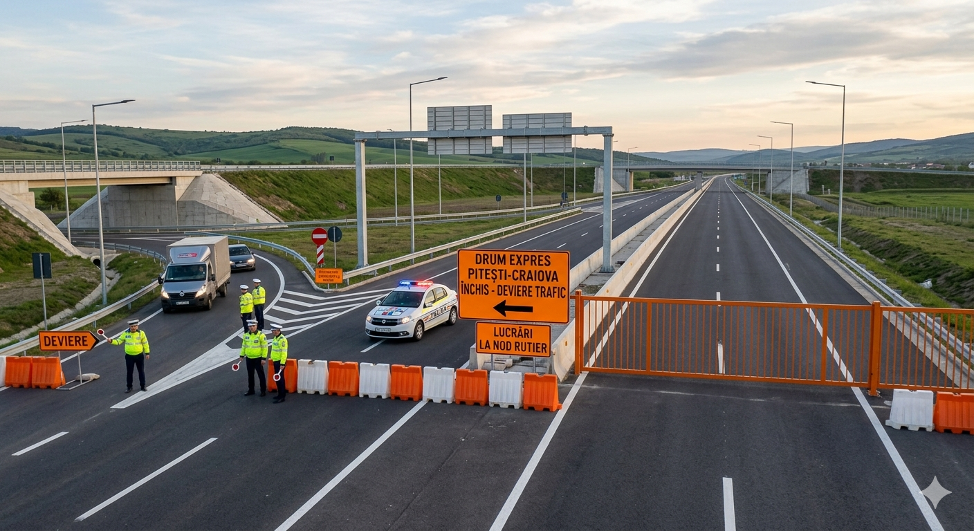 ACUM! Se ÎNCHIDE traficul pe DEx Pitești – Craiova! Află în ce zone și pentru cât timp!