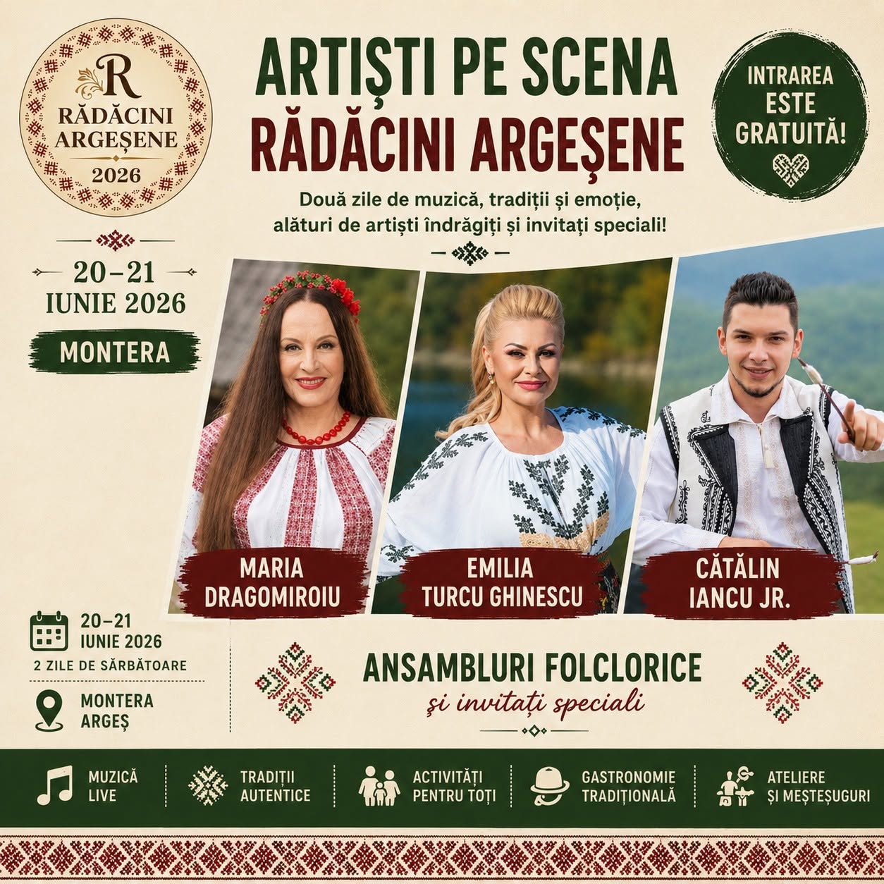 Începe Festivalul „RĂDĂCINI ARGEȘENE – Sărbătoarea Artelor Strămoșești și a Meșteșugului Autentic”! Programul complet!