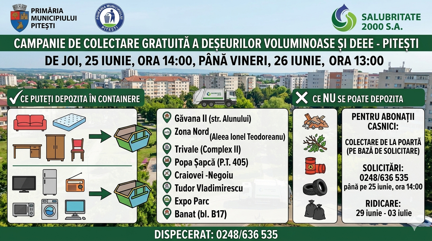 Anunț de ultimă oră pentru toți piteștenii! Cum poți scăpa de tot ce e vechi în casă fără să plătești un leu!