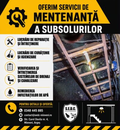 SEdC Mioveni: Subsol inundat? Iată cine trebuie să intervină și cum vă putem ajuta!