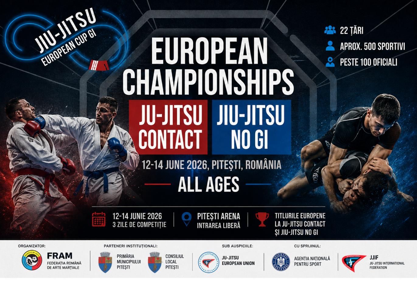 Piteștiul devine capitala europeană a ju-jitsu! Trei zile de spectacol și adrenalină la Pitești Arena,12-14 iunie  cu intrare liberă!