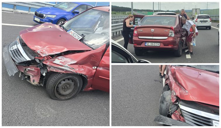 ACUM! Două persoane RĂNITE pe A1 Pitești – Curtea de Argeș! Și-a făcut mașina ZOB!