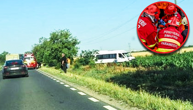 ACUM! Un bărbat se ZBATE între viață și moarte! ACCIDENT înfiorător între un microbuz și o mașină! VICTIME multiple!