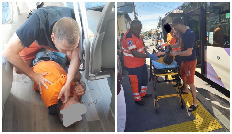 Clipe dramatice în autobuzul 2B: un bărbat a suferit o criză de epilepsie, salvat de un polițist aflat în timpul liber