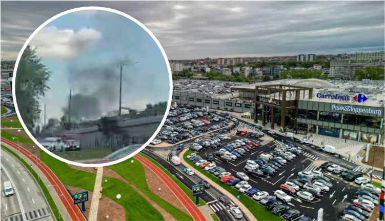 ACUM! ARDE lângă ARGEȘ MALL! Intervin pompierii!