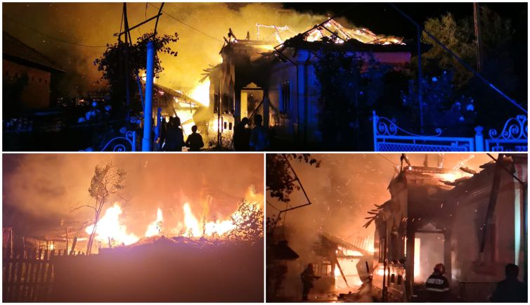 ALERTĂ! Casă MISTUITĂ de FLĂCĂRI în ARGEȘ! Incendiu DEVASTATOR în miez de noapte!