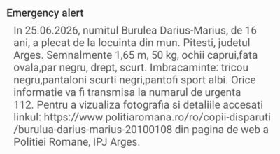 mesaj disparut
