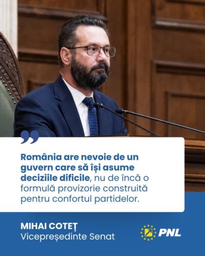 Senatorul Mihai Coteț critică jocurile politice de la vârful puterii: „Nu poți cere influență fără răspundere. Asistăm la o nouă farsă politică” 1 mihai cotet