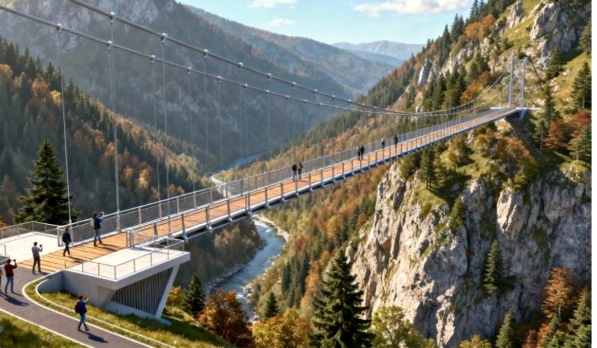 RECORD în ROMÂNIA! Se CONSTRUIEȘTE cel mai ÎNALT pod din EUROPA. Te țin PICIOARELE să PĂȘEȘTI la 200 de metri ÎNĂLȚIME?