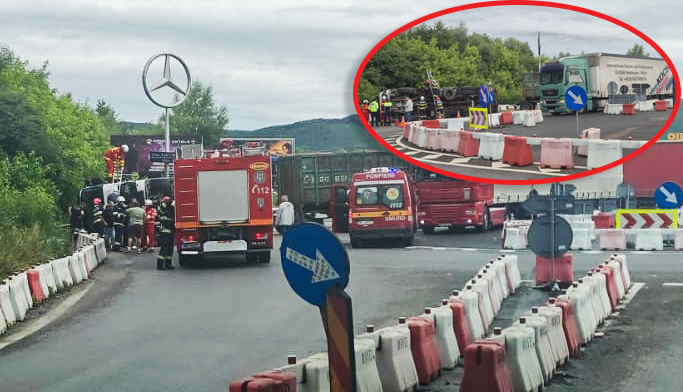ACUM! TIR răsturnat pe VALEA OLTULUI! Trafic BLOCAT!