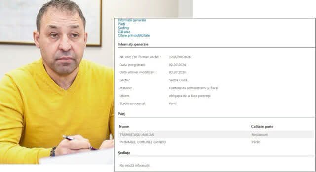 Caz halucinant! Primarul care s-a dat singur în judecată pentru bani: „Nu-mi aduc aminte să fi făcut asta”