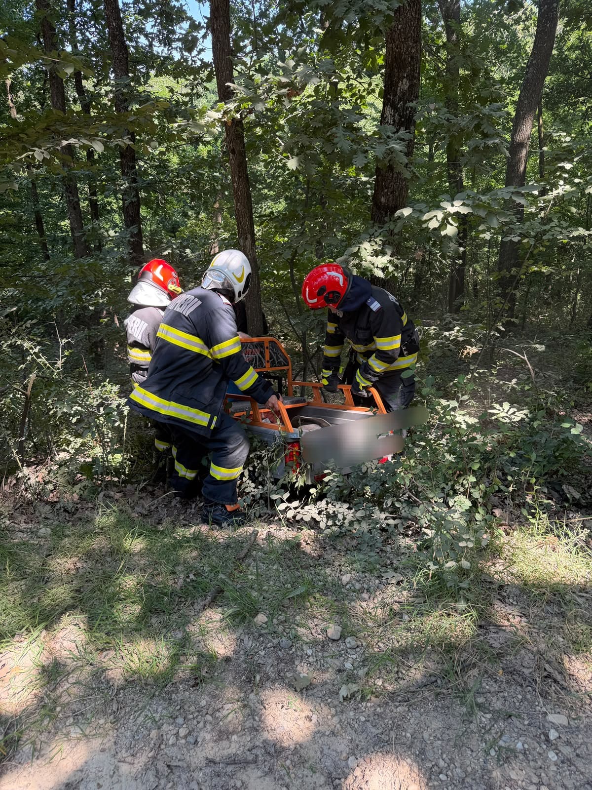 CHIAR ACUM! Accident GRAV în comuna Ciomăgești! Un bărbat salvat de pompieri după ce s-a RASTURNAT cu motocultorul într-o RÂPĂ