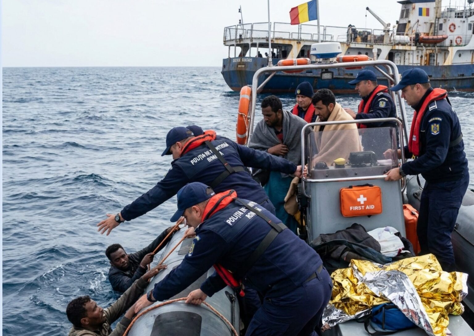 Peste 400 de migranți salvați de forțele române în cadrul operațiunilor FRONTEX din Mediterana