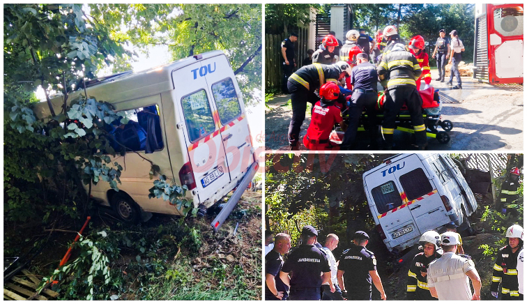 EXCLUSIV. Imagini DRAMATICE de la accidentul GRAV din Câmpulung! Microbuz plin cu copii-IMPACT VIOLENT! Unul se ZBATE între viață și moarte! 