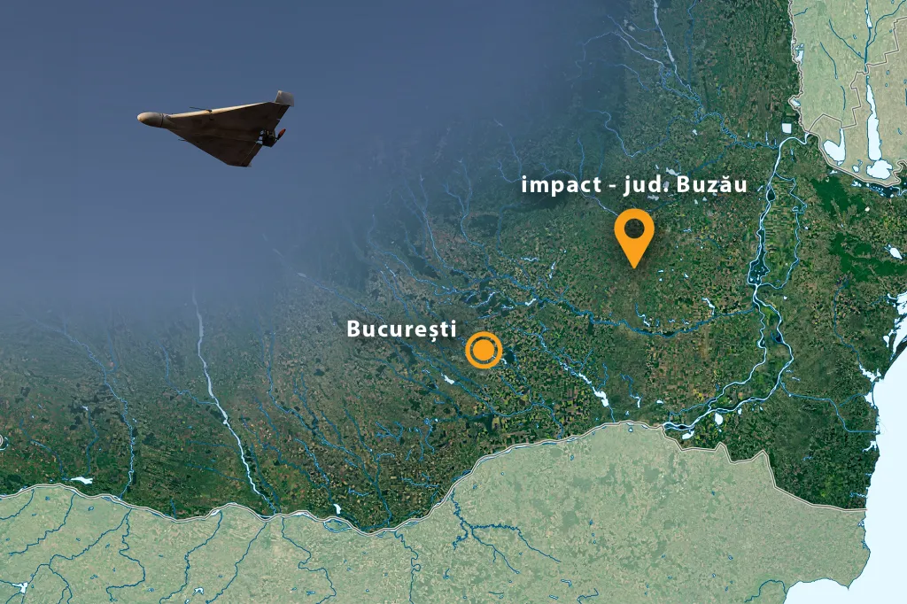 Alertă în România! Dronă rusească Geran-2, doborâtă de un F-16 românesc deasupra județului Buzău. Reacție rapidă a Forțelor Aeriene