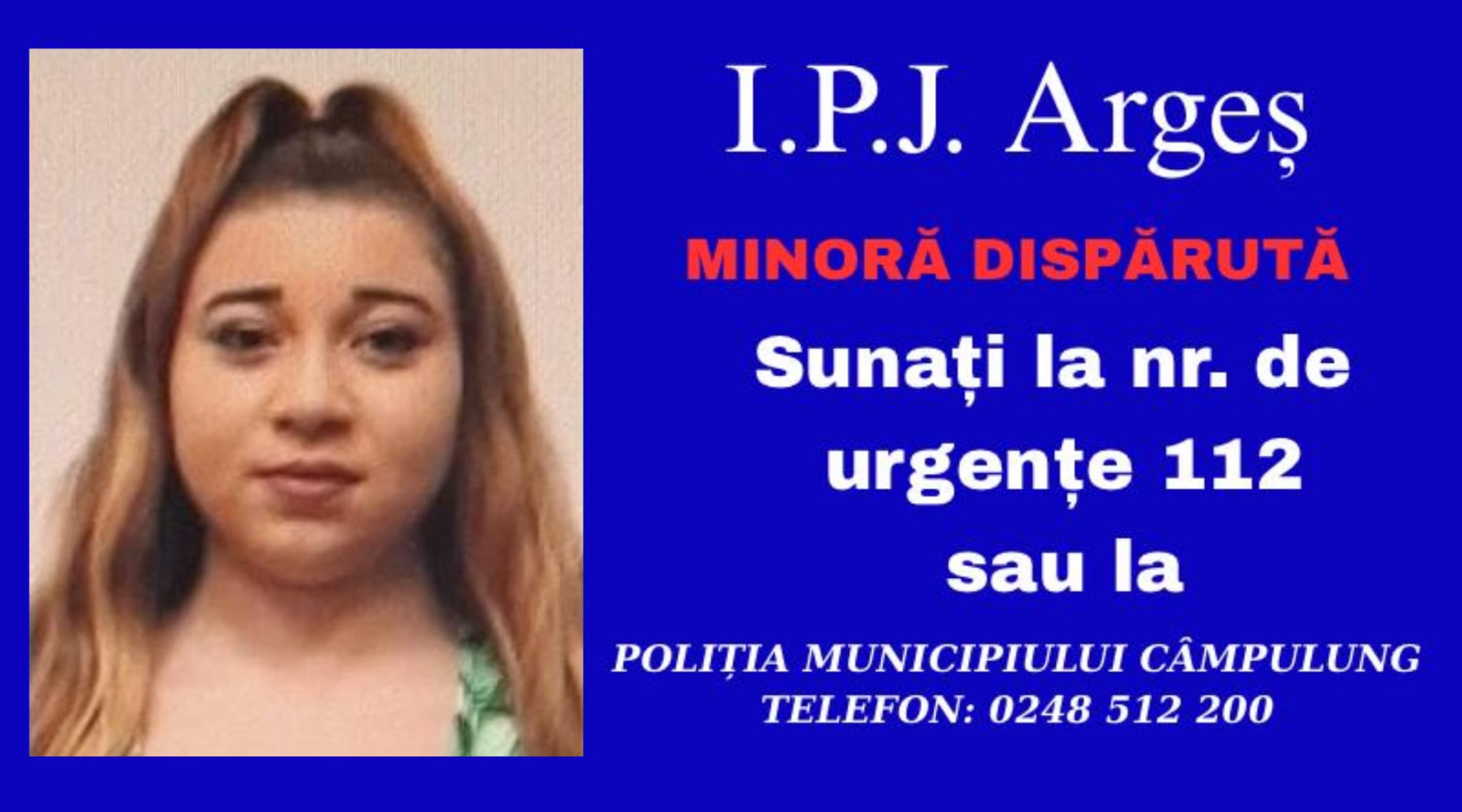 ARGEȘ. Copilă de 14 ani dispărută fără urmă! Căutări disperate! Poliția în alertă! 1 dddddddddddddddddd