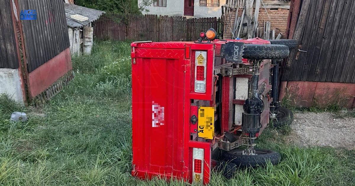 ALERTĂ! Bărbat BĂUT, implicat într-un ACCIDENT cu un vehicul electric în Davidești