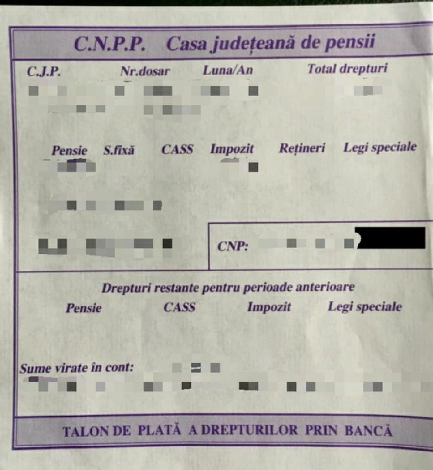 Detaliul neștiut de milioane de pensionari! Ce înseamnă culorile diferite de pe talonul de pensie și când pot primi bani în plus