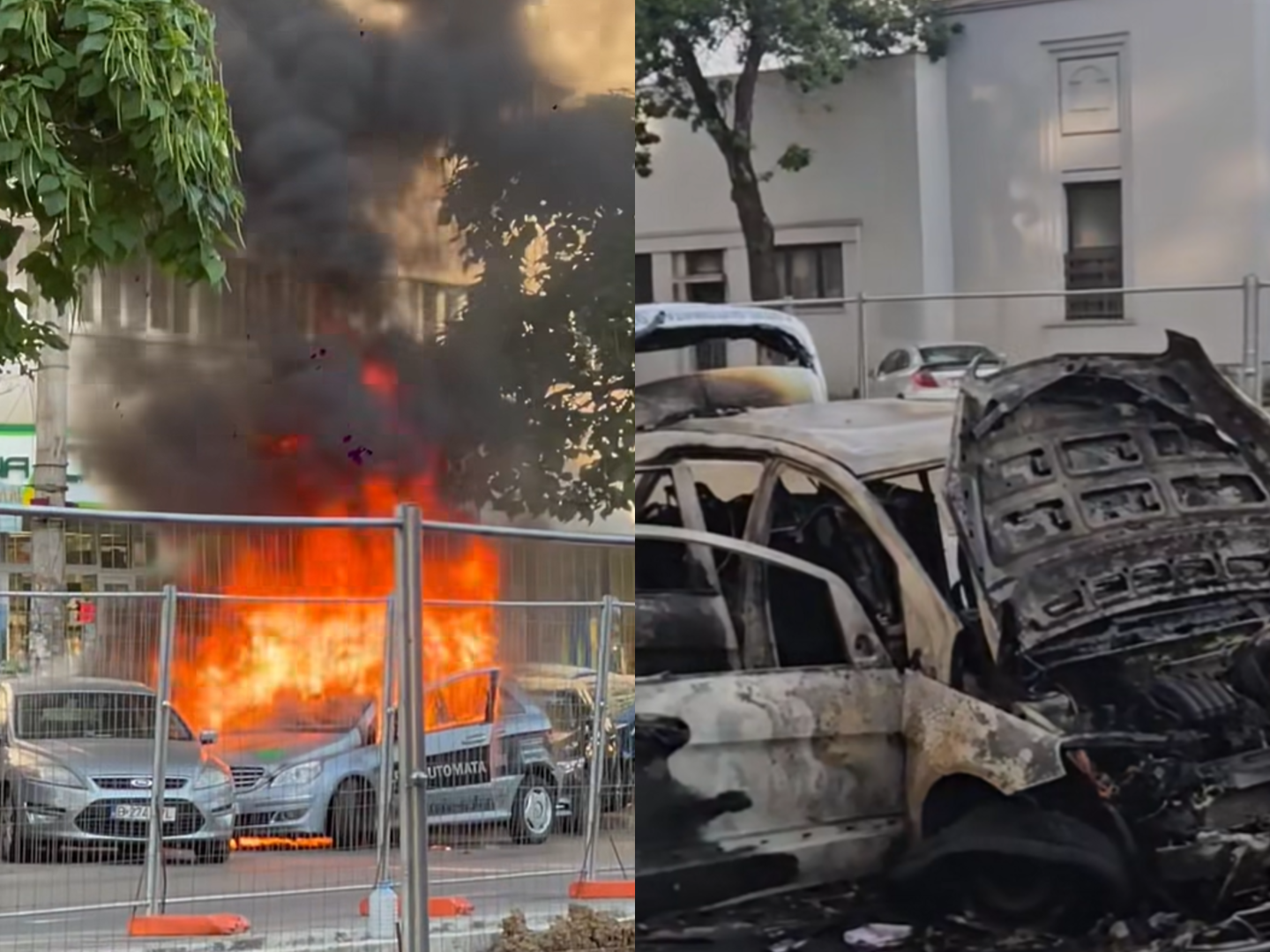 ALERTĂ! O mașină de școală a luat foc din mers și a explodat sub ochii instructorului. „Am crezut că am murit!”