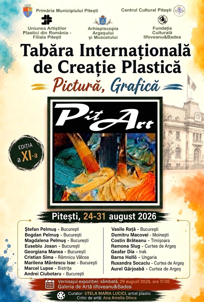 Piteștiul devine capitala artelor vizuale: 17 maeștri ai condeiului și pensulei pun stăpânire pe oraș în cea mai spectaculoasă ediție PITART de până acum!