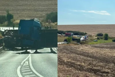 Accident grav intre un TIR și o mașină! S-au intervenit de urgență!
