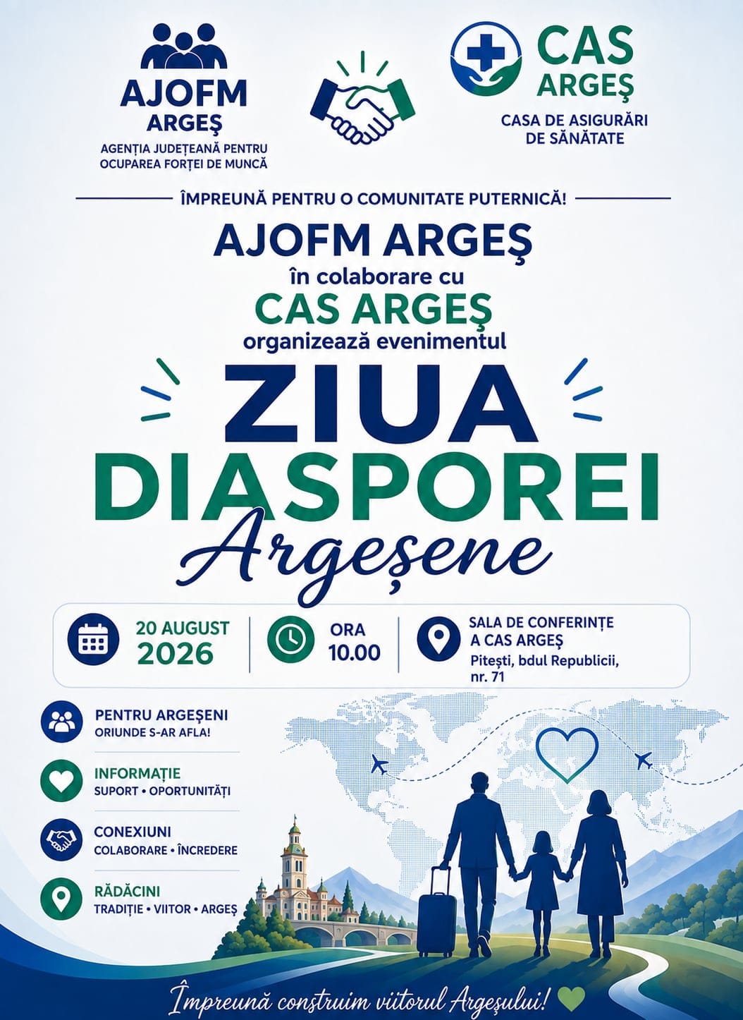 CAS Argeș și AJOFM organizează „Ziua Diasporei Argeșene”. Informații și sprijin pentru argeșenii care trăiesc în străinătate! 1 cas