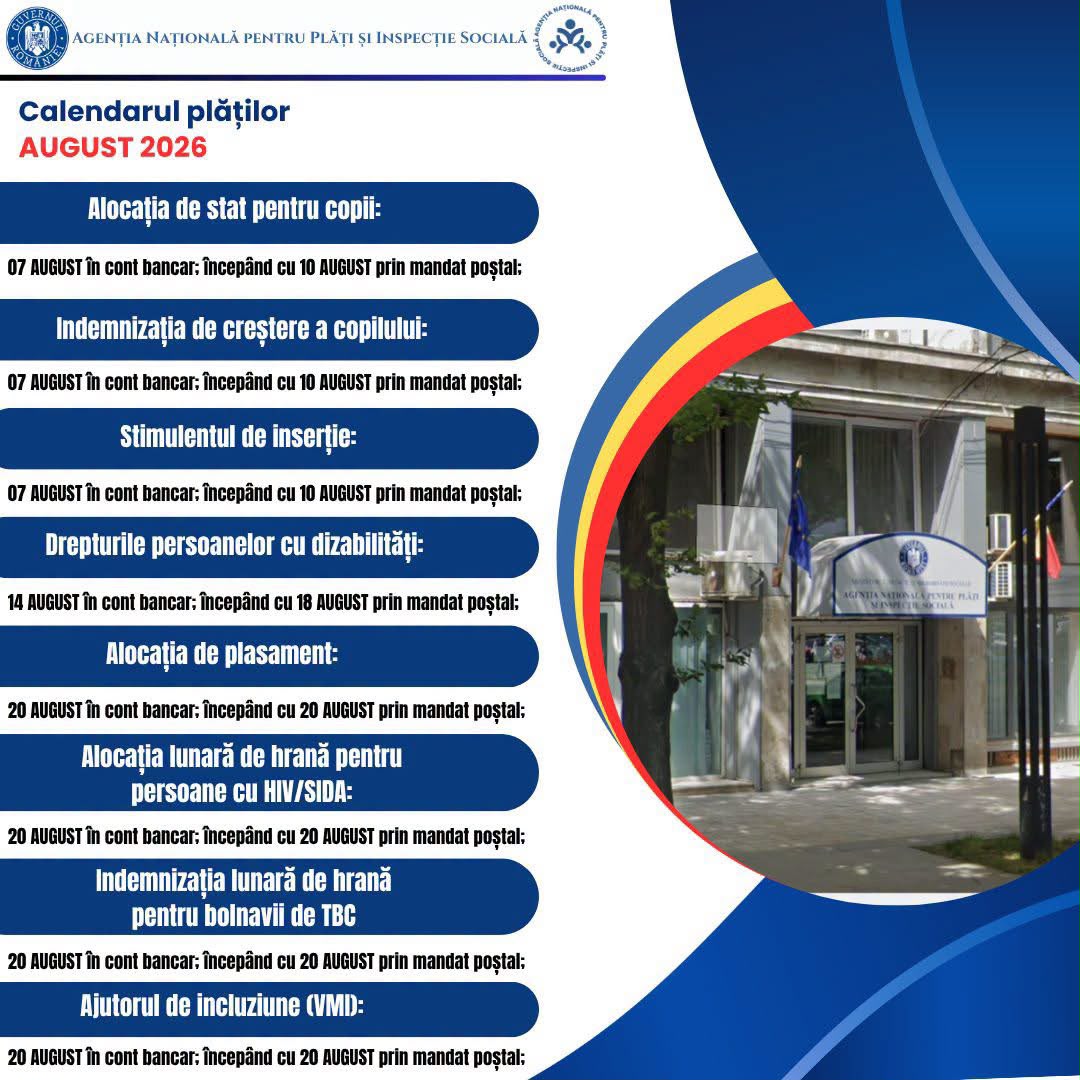 VEȘTI EXCELENTE pentru părinți! AJPIS Argeș virează mai devreme BANII pentru alocații și indemnizații! DATA EXACTĂ! 1 plati ajpis arges