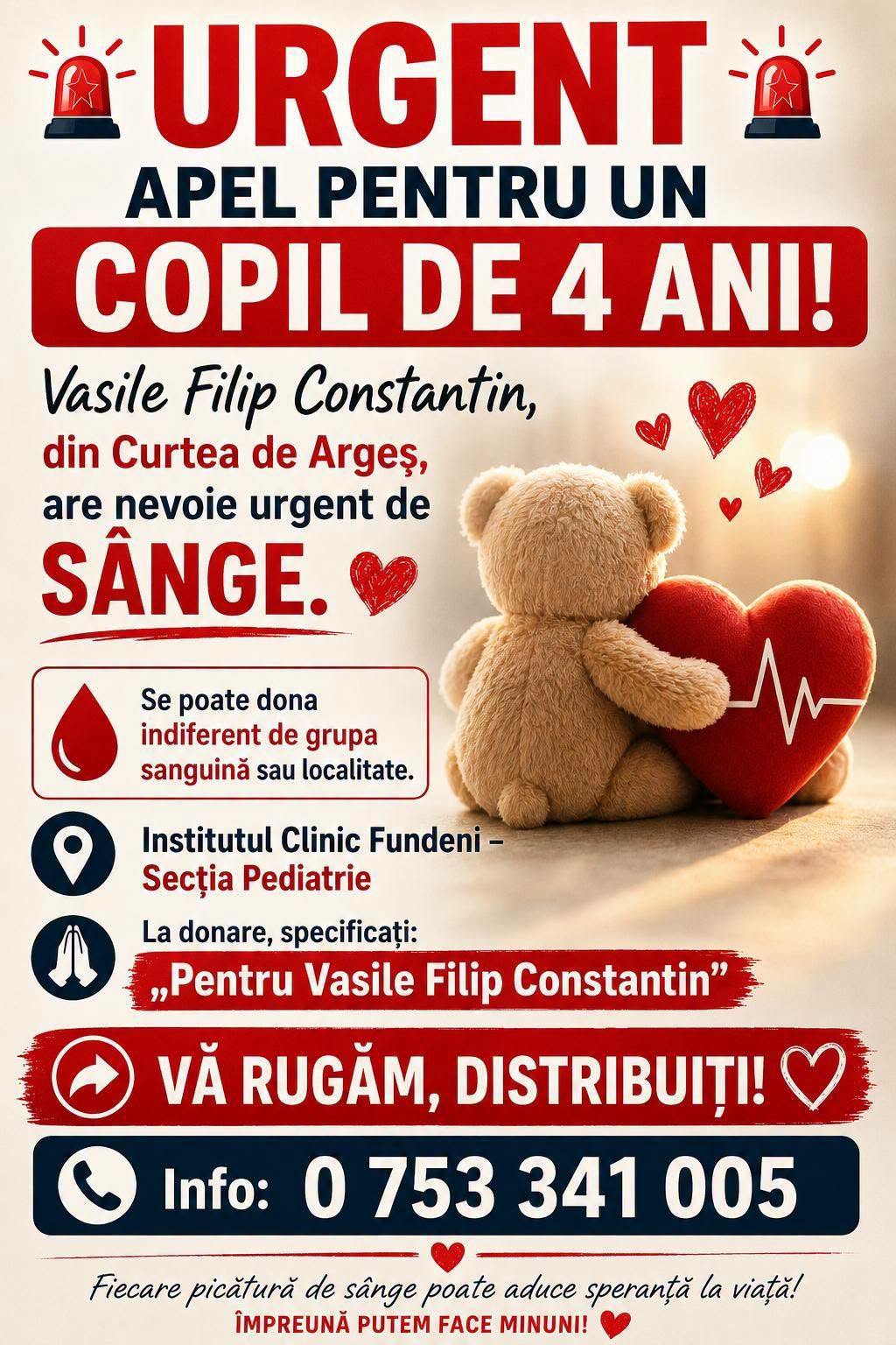 DRAMĂ pentru o familie din Curtea de Argeș! Un COPIL de 4 ani are nevoie URGENTĂ de AJUTOR! Apel disperat! 1 782889150 1039712795553712 5389865626679851163 n