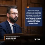 Vicepreședintele Senatului, Mihai Coteț, MESAJ TRANȘANT înaintea votului decisiv: „Uneori planul nu se vede când începe, se vede când ajunge unde trebuia!”
