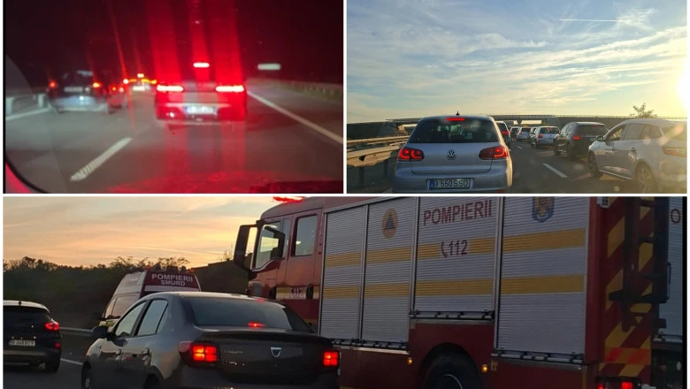 ACUM! TRAFIC PARALIZAT pe AUTOSTRADĂ! Trei mașini au intrat în coliziune!